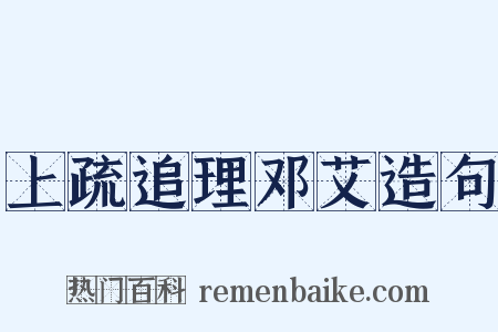 上疏追理邓艾造句是什么意思的图片